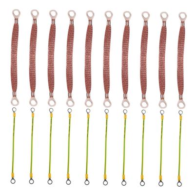 MAGICLULU 20Pcs Heavy Duty Copper Ground Strap Reliable Automotive Grounding Cable for Optimal Conductivity Enhanced Safety Car Electrical Systems