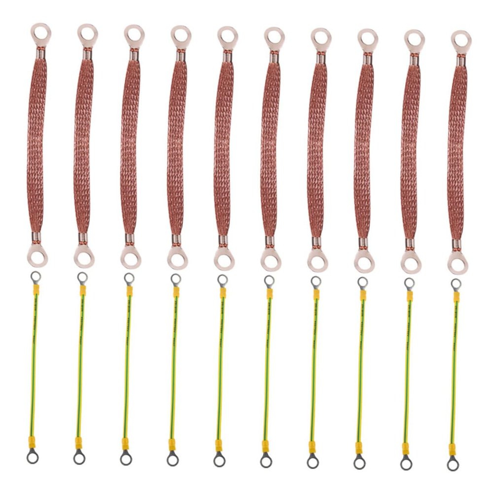 MAGICLULU 20Pcs Heavy Duty Copper Ground Strap Reliable Automotive Grounding Cable for Optimal Conductivity Enhanced Safety Car Electrical Systems