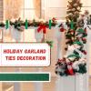 Christmas Holiday Garland Ties Hook and Loop Decorative Wreath 50FT Roll Cuttable Nylon Cable Straps for Christmas Halloween Banister, Railings, Stairs or Lamp Posts Outdoors Decoration(Green) view 2