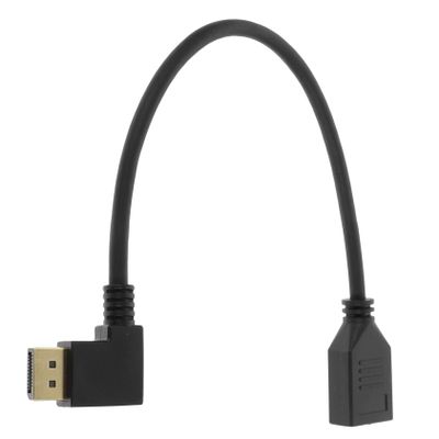 Holibanna Male to Female Displayport Extension Cable HD for Gaming Monitors Easy to Install Durable and Flexible for Offices and Studios Right Angle Connector