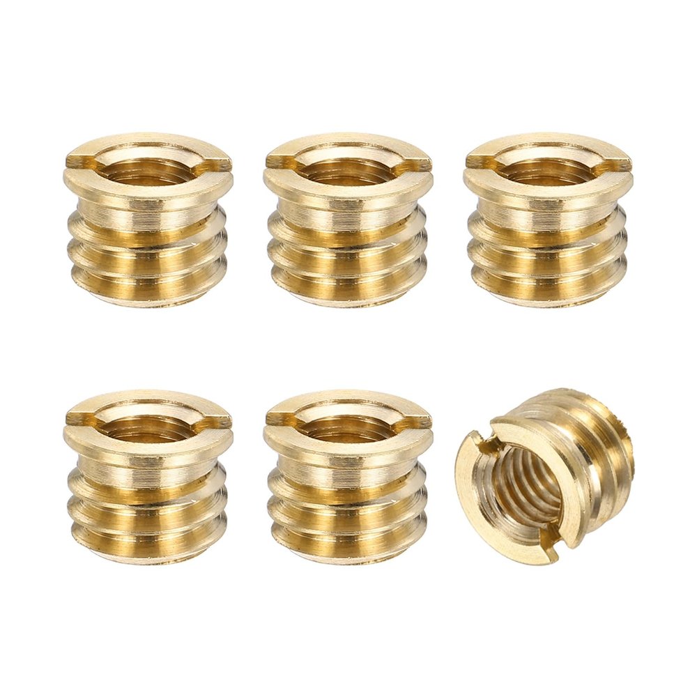 PATIKIL 6pcs M6 Female to 3/8" Male Thread Reducing Adapter Tripod Mount Screw Carbon Steel Adapter for Tripod Monopod of Camera Bronze
