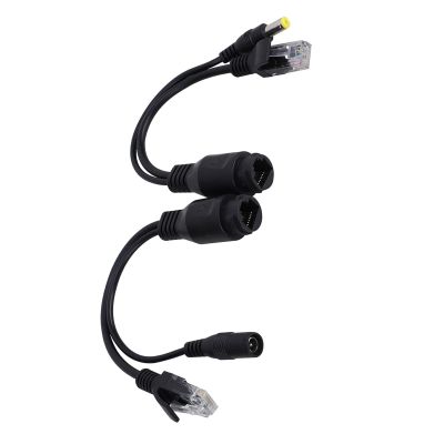 RiToEasysports 12v Poe Splitter Adapter Cable for Non Poe IP Safety IP Cameras/Wireless Access Points (Black)