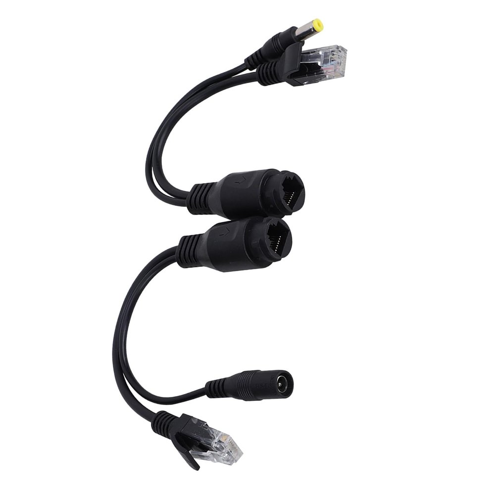 RiToEasysports 12v Poe Splitter Adapter Cable for Non Poe IP Safety IP Cameras/Wireless Access Points (Black)