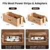 2 Pack Cable Management Box with Lid, Handwoven Water Hyacinth Cord Organizer, 4 Side Open Slots Cable Hider for Power Strips, Cords & Wires, Desk/Floor/Office Storage Box to Hide Electronics Clutter view 2