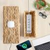 2 Pack Cable Management Box with Lid, Handwoven Water Hyacinth Cord Organizer, 4 Side Open Slots Cable Hider for Power Strips, Cords & Wires, Desk/Floor/Office Storage Box to Hide Electronics Clutter view 4