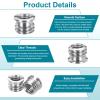 PATIKIL 4pcs 1/4" Female to 3/8" Male Thread Reducing Adapter Tripod Mount Screw Carbon Steel Adapter for Tripod Monopod of Camera, Stainless Steel view 3