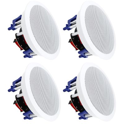 STUDIOFINIX 5.25 Inch Ceiling Speakers 600 Watts Passive Wired Flush Mount for Home Theater, Living Room, Office,Kichten,Study Room,Basement,Covered Patio and Flush Mount(4 Speakers)