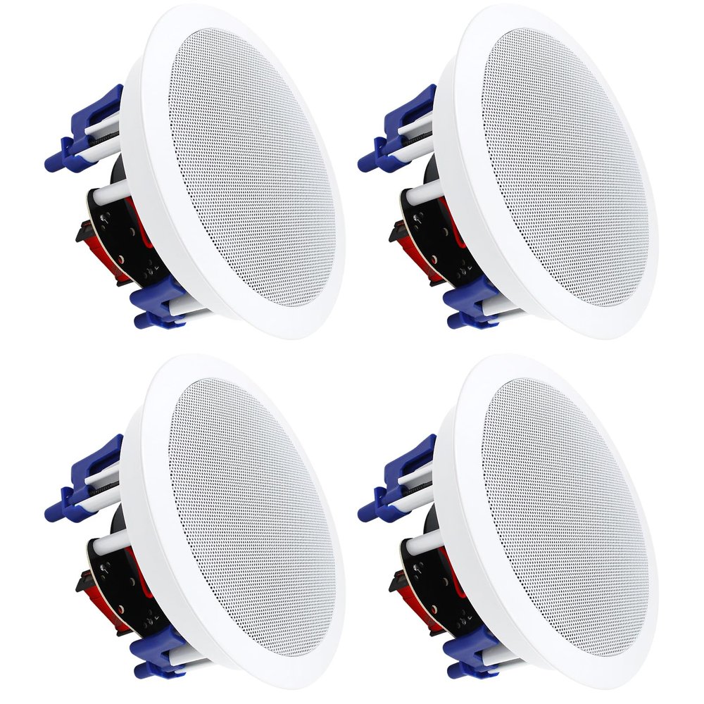 STUDIOFINIX 5.25 Inch Ceiling Speakers 600 Watts Passive Wired Flush Mount for Home Theater, Living Room, Office,Kichten,Study Room,Basement,Covered Patio and Flush Mount(4 Speakers)