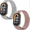 2 Pack Wristbands Compatible with Xiaomi Smart Band 10 Wristband Mesh Stainless Steel Bracelet Metal Watch Band Business Replacement Band for Xiaomi Smart Band 10 Smartwatch, One Size, Aluminium view 1