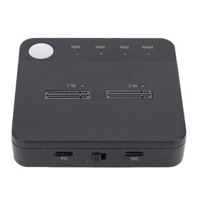 Zunate M.2 SSD Duplicator Dock Station with Dual Bays, NVMe to SATA Cloner Enclosure, 20Gbps USB C Offline Clone, Supports B + M Key SSDs, UASP Trim, 2230 to 22110 Size