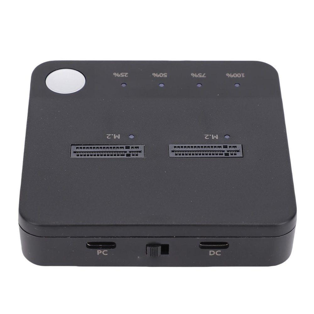 Zunate M.2 SSD Duplicator Dock Station with Dual Bays, NVMe to SATA Cloner Enclosure, 20Gbps USB C Offline Clone, Supports B + M Key SSDs, UASP Trim, 2230 to 22110 Size