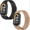 2 Pack Wristbands Compatible with Xiaomi Smart Band 10 Wristband Mesh Stainless Steel Bracelet Metal Watch Band Business Replacement Band for Xiaomi Smart Band 10 Smartwatch, One Size, Aluminium view 1