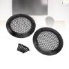 Diyeeni 2 Pcs 5 Inch Speaker Grills Subwoofer Grill Waffle Grill Guard Protector Covers with Mounting Screws, Metal Mesh Round Subwoofer Speaker Cover, Black view 2