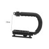 KOMBIUDA U Shape Camera Stabilizer Grip with Hot Shoe Ergonomic Handle for DSLR Camcorder Video Recording Moveable Screw Design Skid Pads Handle for Comfort view 2