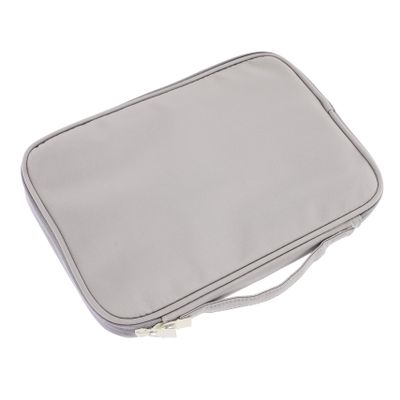 SHOWERORO Tablet Organizer Case Durable and Travel Sleeve for Tablets Versatile Storage for Cables Chargers and Gadgets Elegant Grey Design