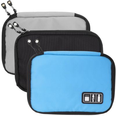 DIYEAH 3Pcs Digital Cable Storage Pouch Multi Functional Electronic Organizer Bag for Travel Accessories Includes for Cables Chargers Earphones USB