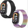 2 Pack Wristbands Compatible with Xiaomi Smart Band 10 Wristband Mesh Stainless Steel Bracelet Metal Watch Band Business Replacement Band for Xiaomi Smart Band 10 Smartwatch, One Size, Aluminium view 1