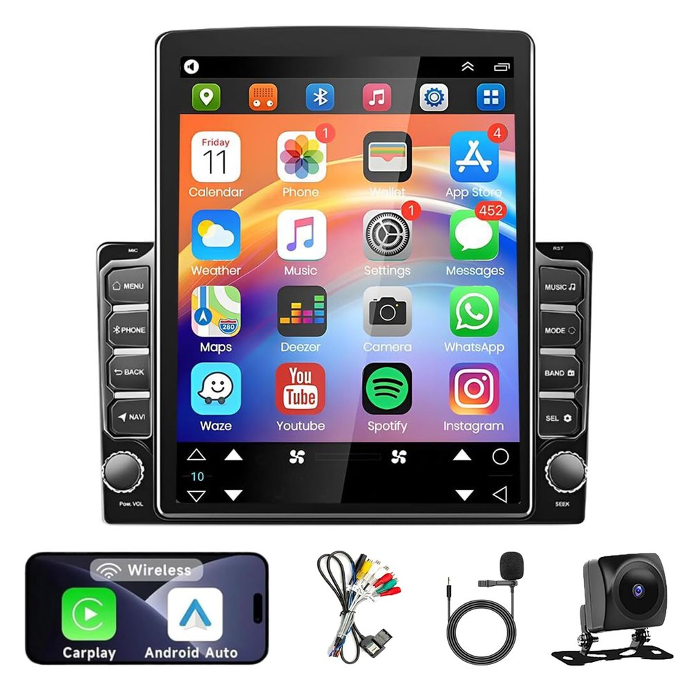 13 Car Radio Stereo for Ford F250 Super Duty 2005-2016 - 9.7" IPS Touch Screen, Upgrade Dash Kit with CarPlay & Android Auto, GPS Navigation, Bluetooth 5.0, WiFi, SWC, 5G, DSP