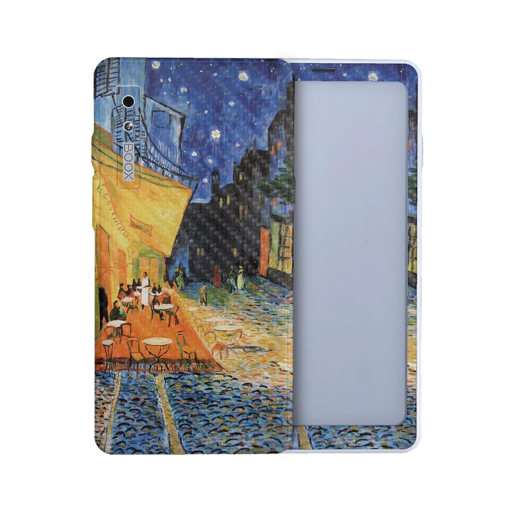 Carbon Fiber Tablet Skin Compatible with BOOX Palma 2 (2024) - Cafe Terrace at Night - Premium 3M Vinyl Protective Wrap Decal Cover - Easy to Apply | Crafted in The USA by MightySkins