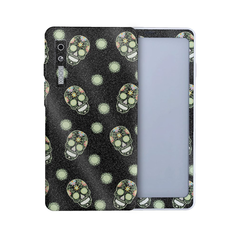 Glossy Glitter Tablet Skin Compatible with BOOX Palma 2 (2024) - Nighttime Skulls - Premium 3M Vinyl Protective Wrap Decal Cover - Easy to Apply | Crafted in The USA by MightySkins