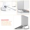 Mikinona Portable Aluminum Laptop Stand Adjustable Height Heat Sink Base for Home Office Compatible Laptops Silver Finish view 2