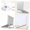 Mikinona Portable Aluminum Laptop Stand Adjustable Height Heat Sink Base for Home Office Compatible Laptops Silver Finish view 4