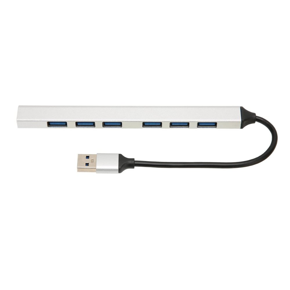 USB 3.0 Hub 7 Ports High Speed 5Gbps Data Transfer Aluminium Alloy Multi Functional Splitter for PC Laptop Desktop
