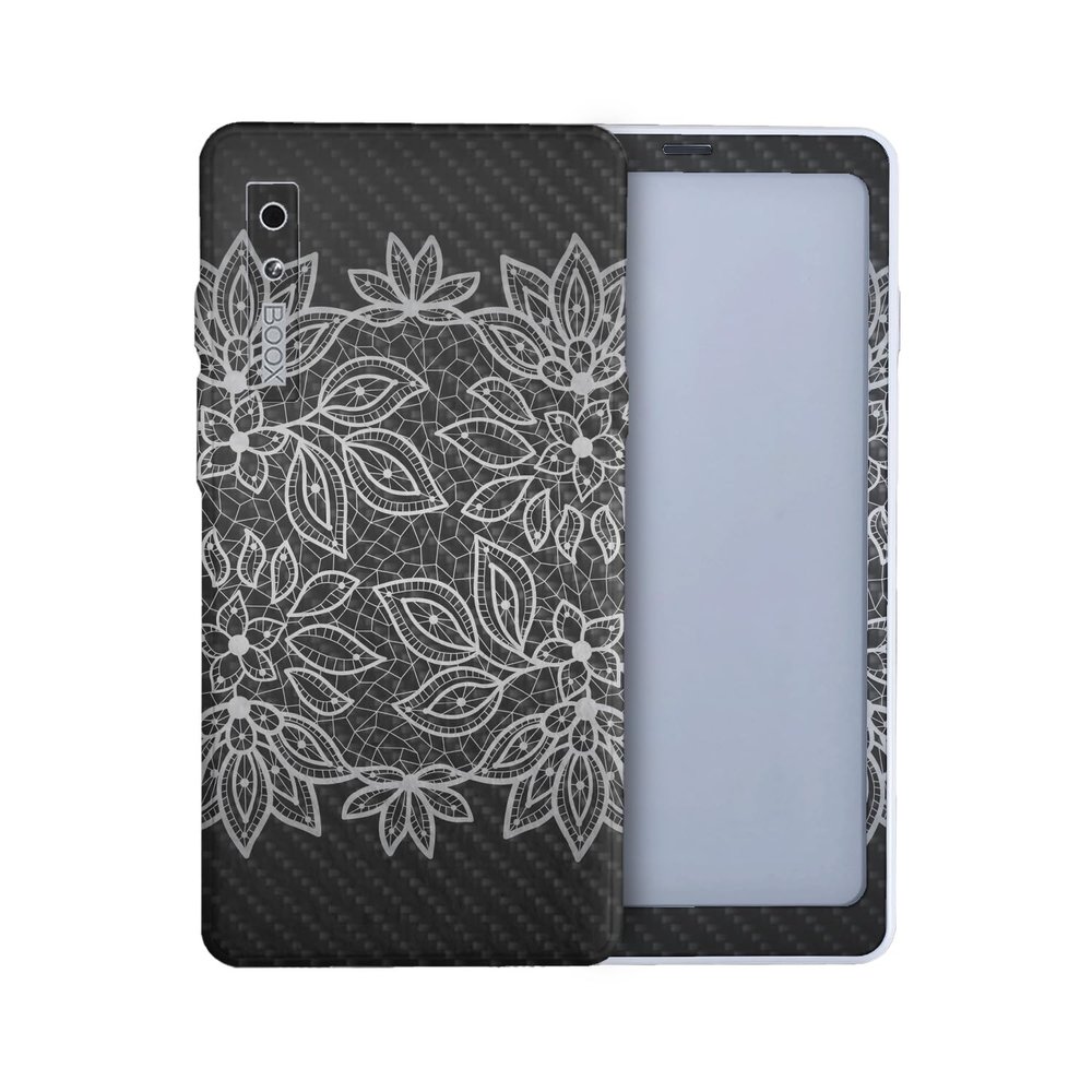 Carbon Fiber Tablet Skin Compatible with BOOX Palma 2 (2024) - Floral Lace - Premium 3M Vinyl Protective Wrap Decal Cover - Easy to Apply | Crafted in The USA by MightySkins