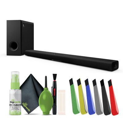 Yamaha True X Bar 50A 280W Sound Bar System 2.1.2-Channel with Wireless Subwoofer, Wi-Fi, Bluetooth, Airplay 2 Music Streaming (Black) Bundle