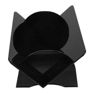 Amosfun Vinyl Record and CD Storage Rack Desktop Display Holder for Albums Black 1-Piece Vinyl Record Shelf for Home Decor and Organization