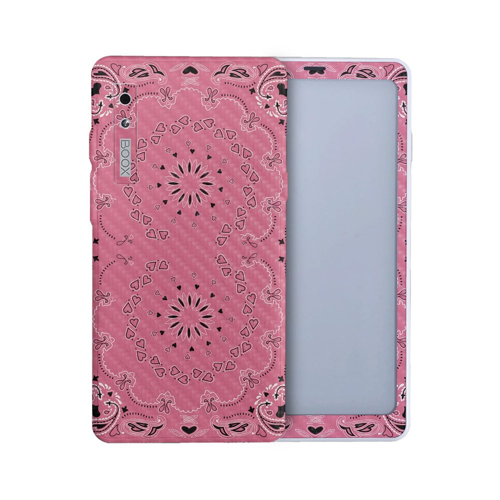 Carbon Fiber Tablet Skin Compatible with BOOX Palma 2 (2024) - Pink Bandana - Premium 3M Vinyl Protective Wrap Decal Cover - Easy to Apply | Crafted in The USA by MightySkins