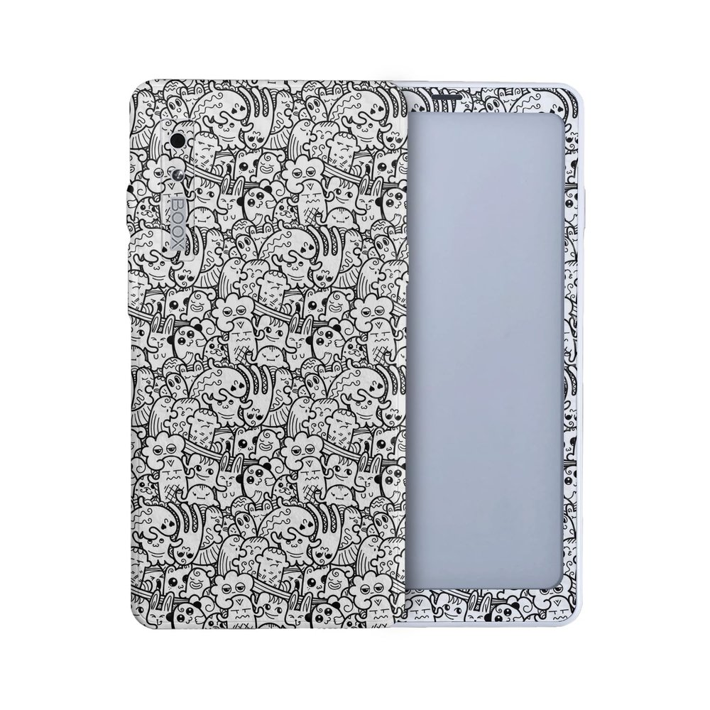 Carbon Fiber Tablet Skin Compatible with BOOX Palma 2 (2024) - Doodle Friends - Premium 3M Vinyl Protective Wrap Decal Cover - Easy to Apply | Crafted in The USA by MightySkins