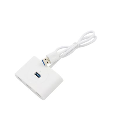 DIYEAH Port USB Hub with Power Supply Port Portable Data Expansion Adapter for PC and Laptop Compatible with Windows and White