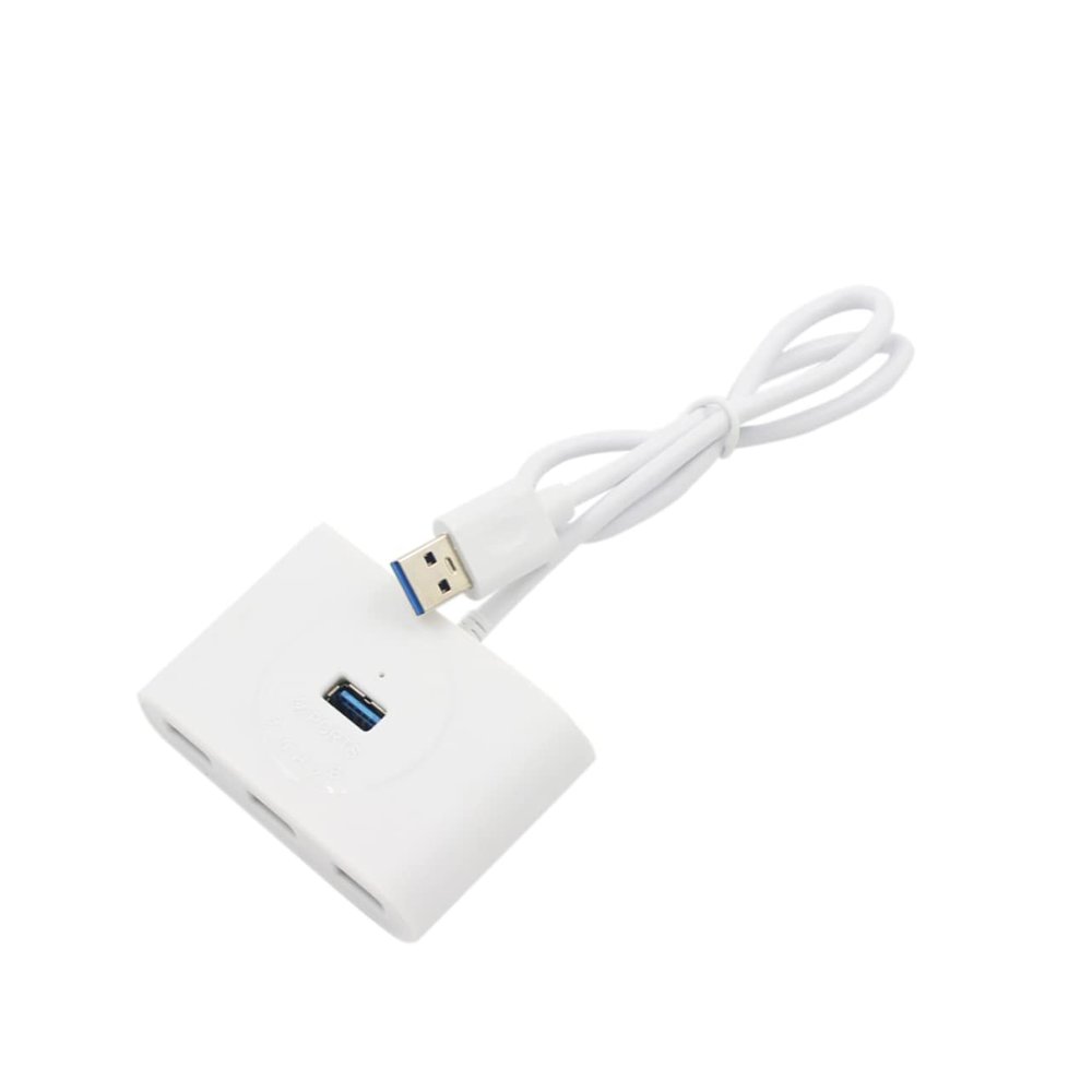 DIYEAH Port USB Hub with Power Supply Port Portable Data Expansion Adapter for PC and Laptop Compatible with Windows and White