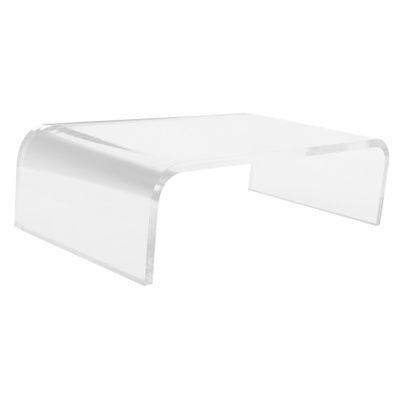 BRIGHTFUFU Acrylic Monitor Riser Stand for Desk Ergonomic Computer Screen Riser 36x19x10cm Height Adjustable Desktop Organizer for Laptop or Printer