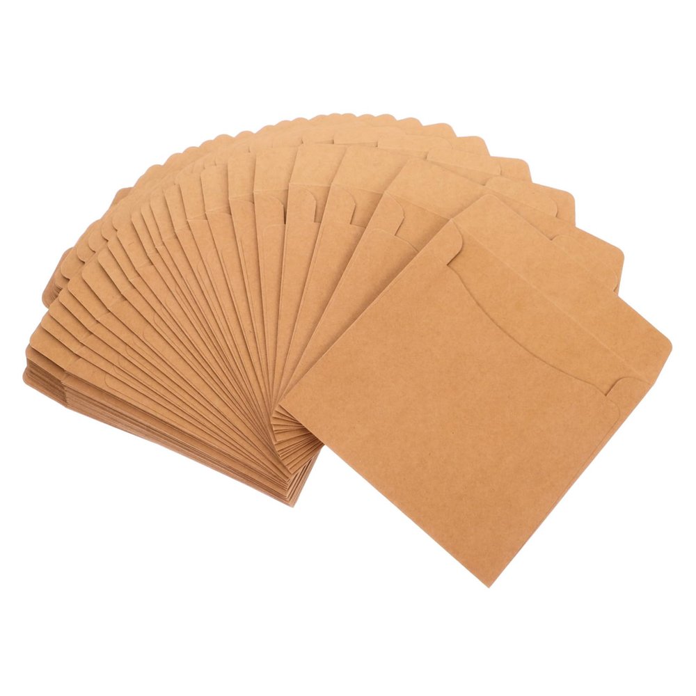 GRIRIW 50Pcs Retro Paper CD Sleeves Versatile Storage Case Holders for Greeting Cards and Envelopes Classic Design for Weddings and Unique