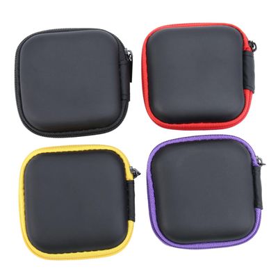 BRIGHTFUFU 4Pcs Charging Cable Pouch Multi Use Earphones Holder Bag Travel Organizer for USB Cables Earbuds and Essentials Black Red Purple Yellow