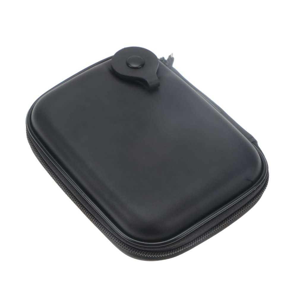 POPETPOP Eva Hard Disk Organizer Pouch with Hook Fall Electronics Storage Bag for Power Bank Earphone and Cables Portable Black Accessory Case