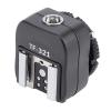 Gonetre TF 321 Hot Shoe Adapter with PC Port Flash Hot Shoe Mount Adapter for EL Series Flash Supports Center Point Triggering Premium ABS Material Pure Copper Metal Interface view 1