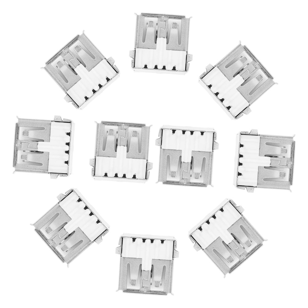 Abaodam 100pcs USB A Female Port 90-Degree Solder Connector USB 2.0 Replacement Adapter Back Cover for DIY Projects Compatible Electronic Devices
