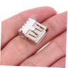 Abaodam 100pcs USB A Female Port 90-Degree Solder Connector USB 2.0 Replacement Adapter Back Cover for DIY Projects Compatible Electronic Devices view 3