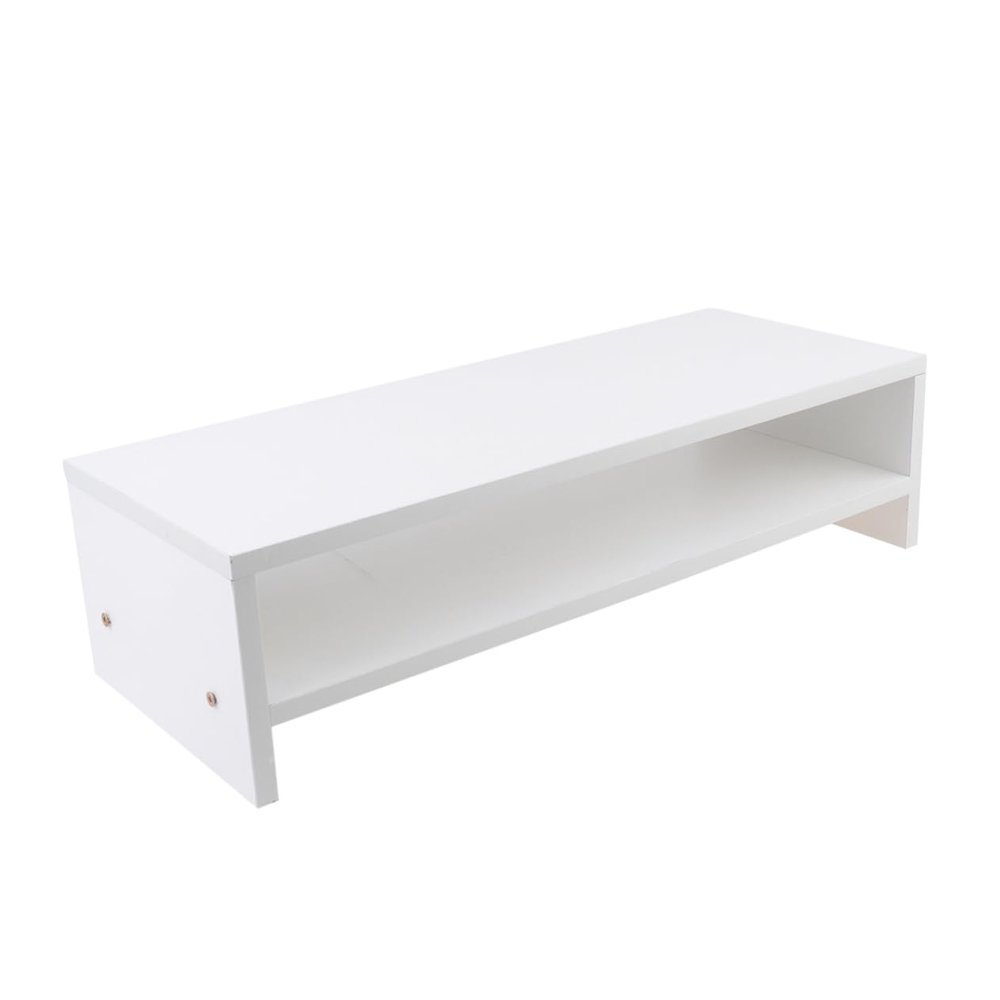 Gadpiparty 1Pcs Practical Heightening Shelf for Desktop Computer Organizer White and Design Reduces Neck and Eye Strain for Home Office Storage