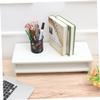 Gadpiparty 1Pcs Practical Heightening Shelf for Desktop Computer Organizer White and Design Reduces Neck and Eye Strain for Home Office Storage view 2