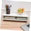 Gadpiparty 1Pcs Practical Heightening Shelf for Desktop Computer Organizer White and Design Reduces Neck and Eye Strain for Home Office Storage view 4