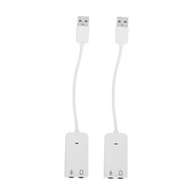 SHINEOFI 2Pcs Durable USB External Sound Card Adapter for Laptops and Independent Noise Filtering Chip Supports Headphone and Microphone Audio Output Design