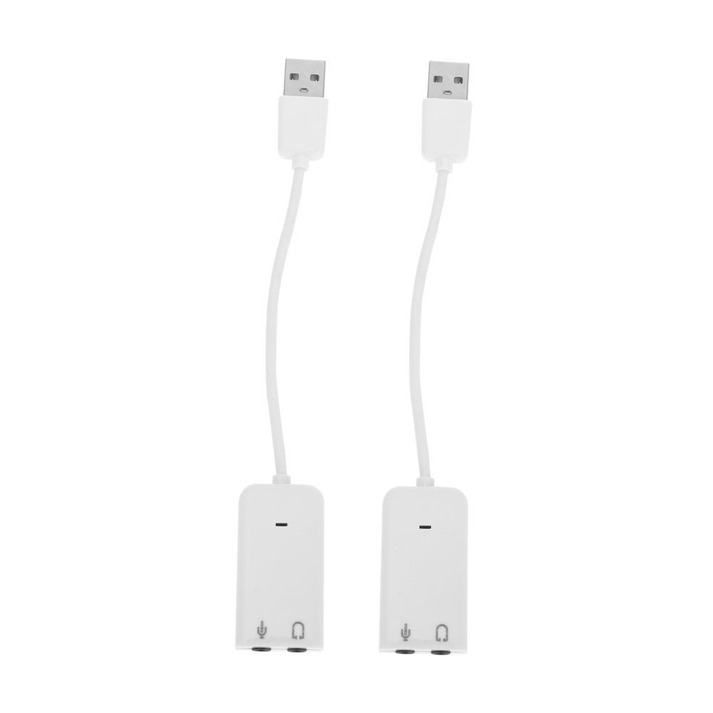 SHINEOFI 2Pcs Durable USB External Sound Card Adapter for Laptops and Independent Noise Filtering Chip Supports Headphone and Microphone Audio Output Design