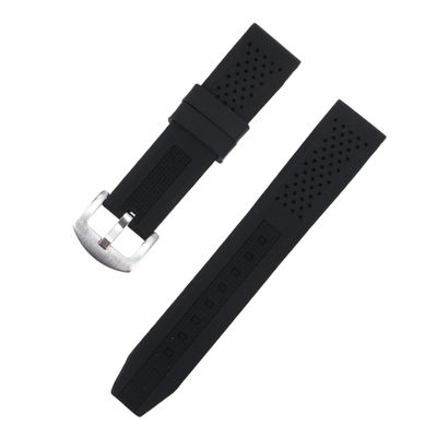 FOMIYES Silicone Watch Strap Durable Breathable Replacement Band for Fitness Swimming Diving Comfortable Odorless Design Easy Install Black