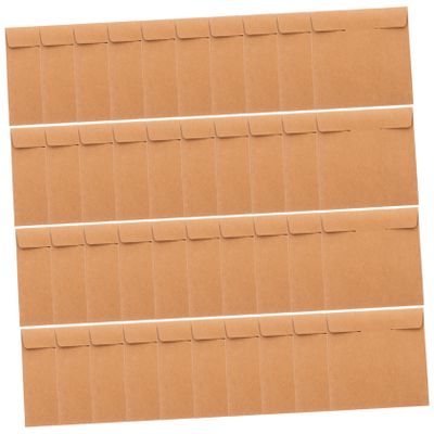 HAKIDZEL 50pcs Retro Brown Kraft Paper CD and DVD Sleeves Square Card Envelopes Sturdy Storage for Discs for Collectors and Packaging