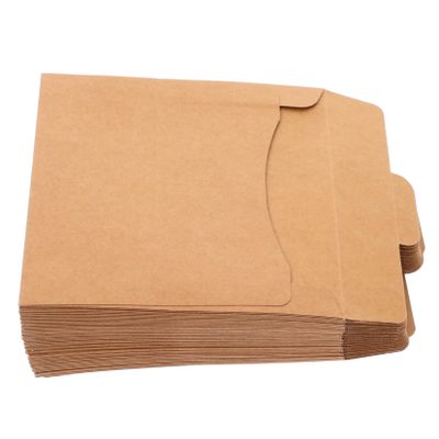 Beatifufu 50Pcs Vintage Kraft Paper CD Dvd Sleeve Storage Envelopes Elegant Holder for Greeting Cards Envelopes for Events
