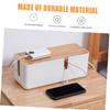 VILLCASE Cable Management Box with Lid Durable Wire Storage Case for Cords Chargers and Power Strips Stylish Organizer for view 3